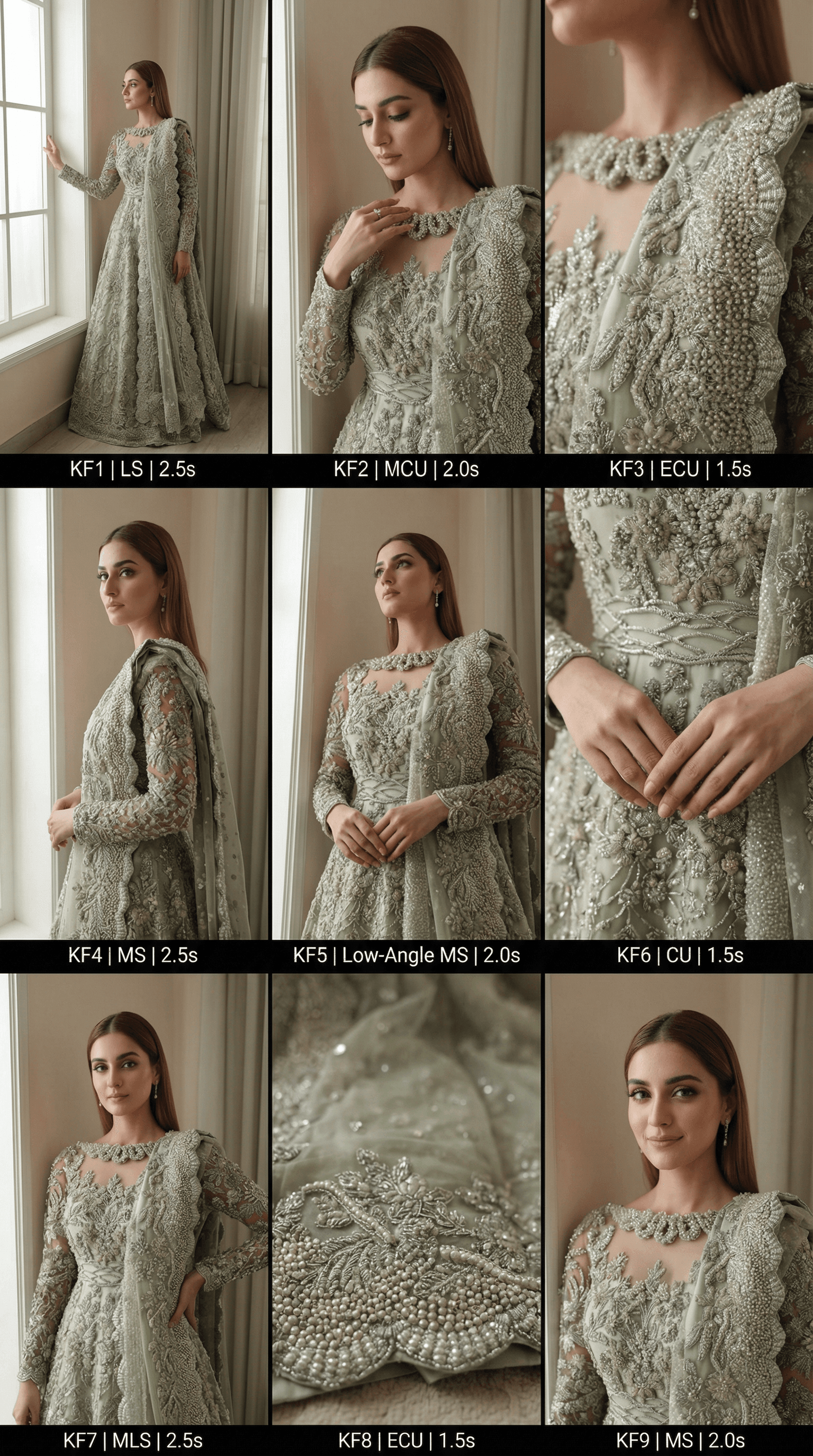 Sage Green Pearl Embellished Anarkali