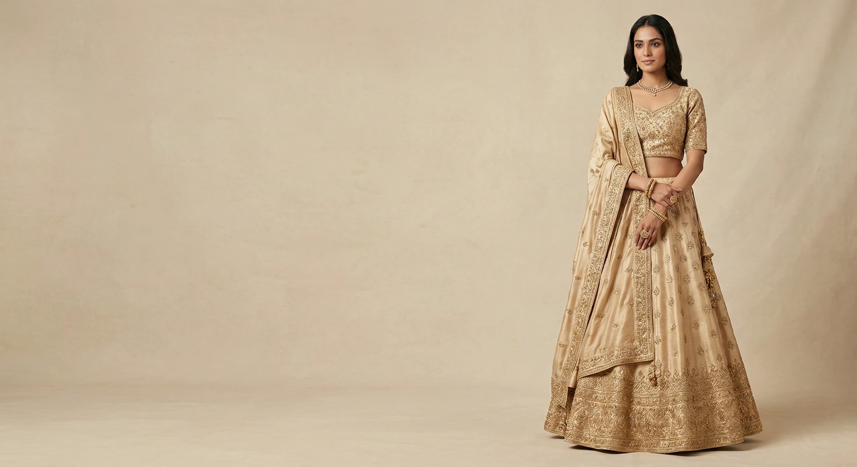 Premium fabric for handcrafted Pakistani lehenga