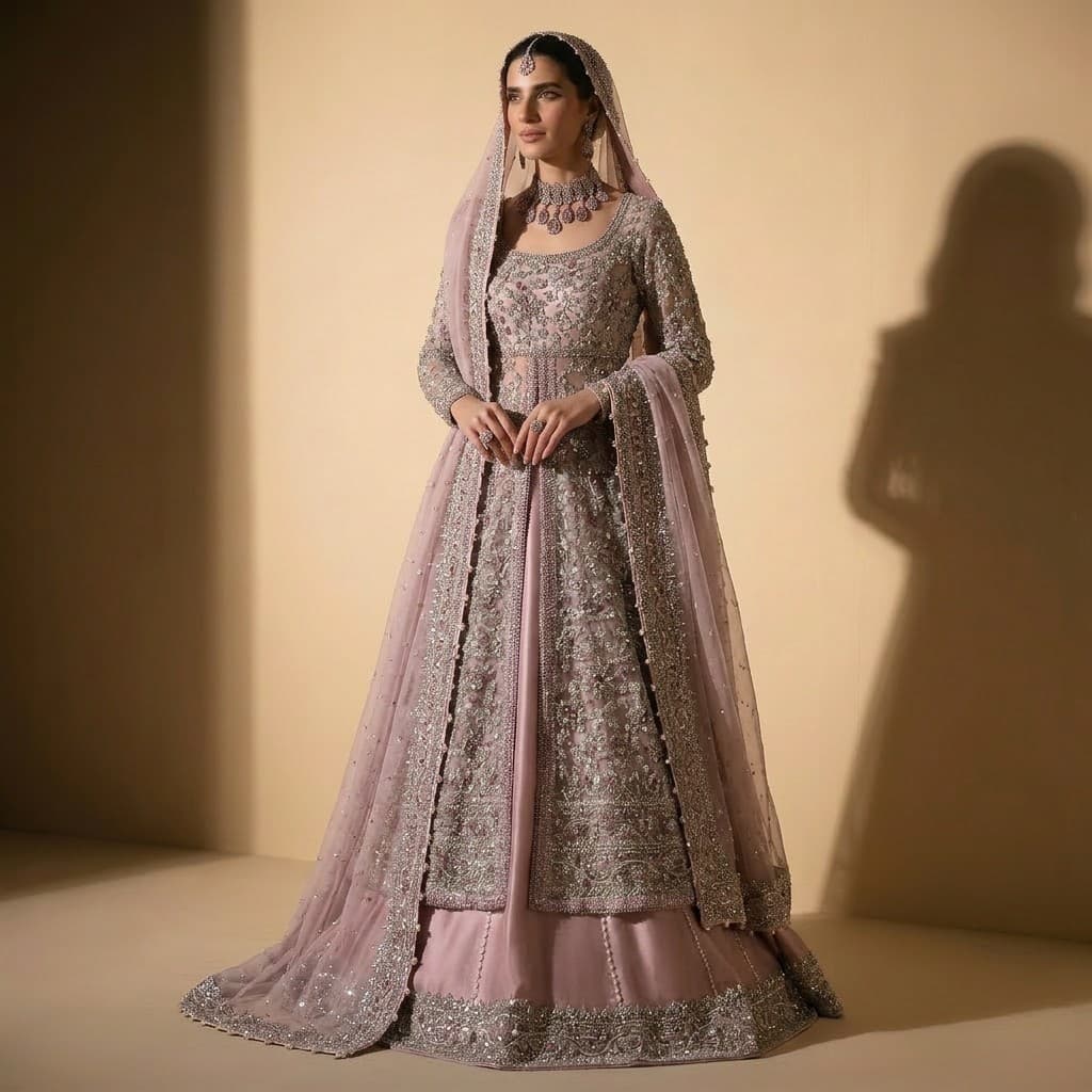 Blush Silver Bridal Anarkali