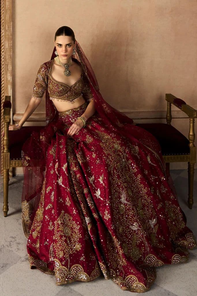 Handcrafted Pakistani bridal lehenga — Aish