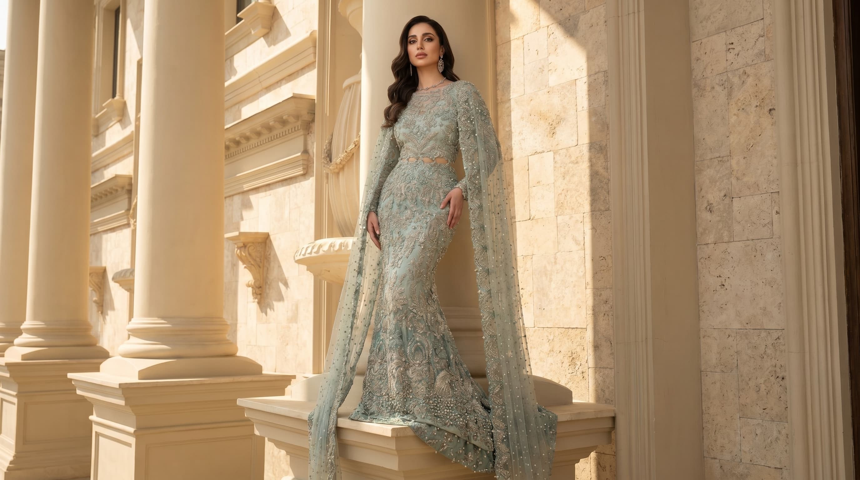 Aish — luxury couture in a classical architectural setting
