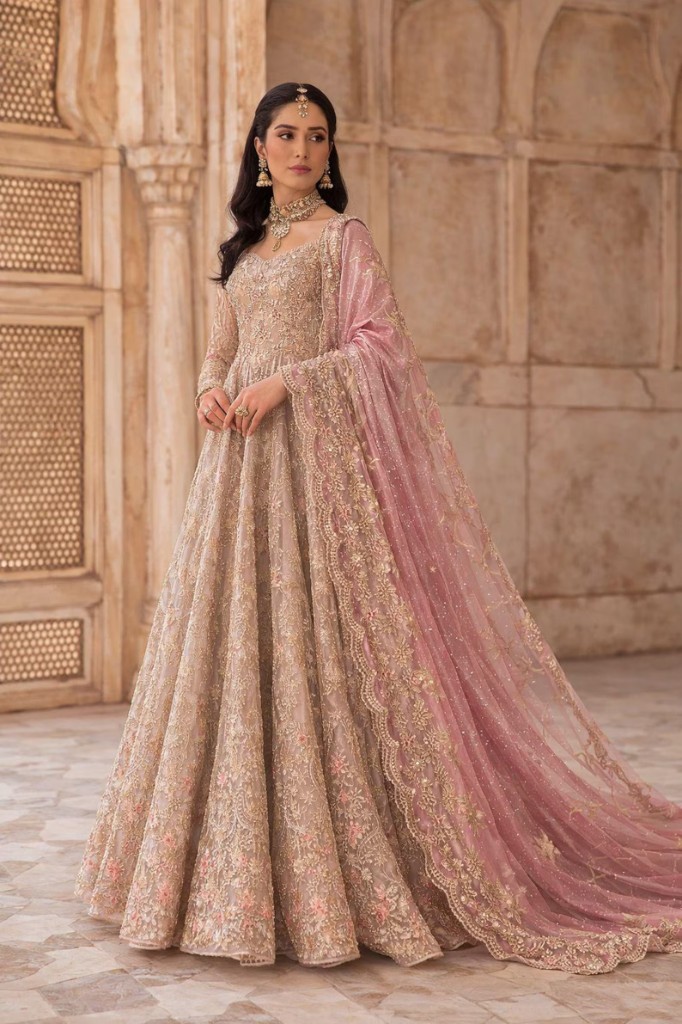 Dusty Rose Gold Bridal Anarkali