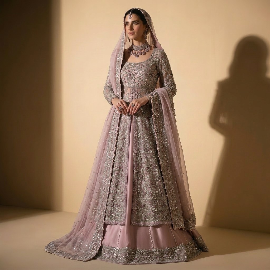 Blush Silver Bridal Anarkali