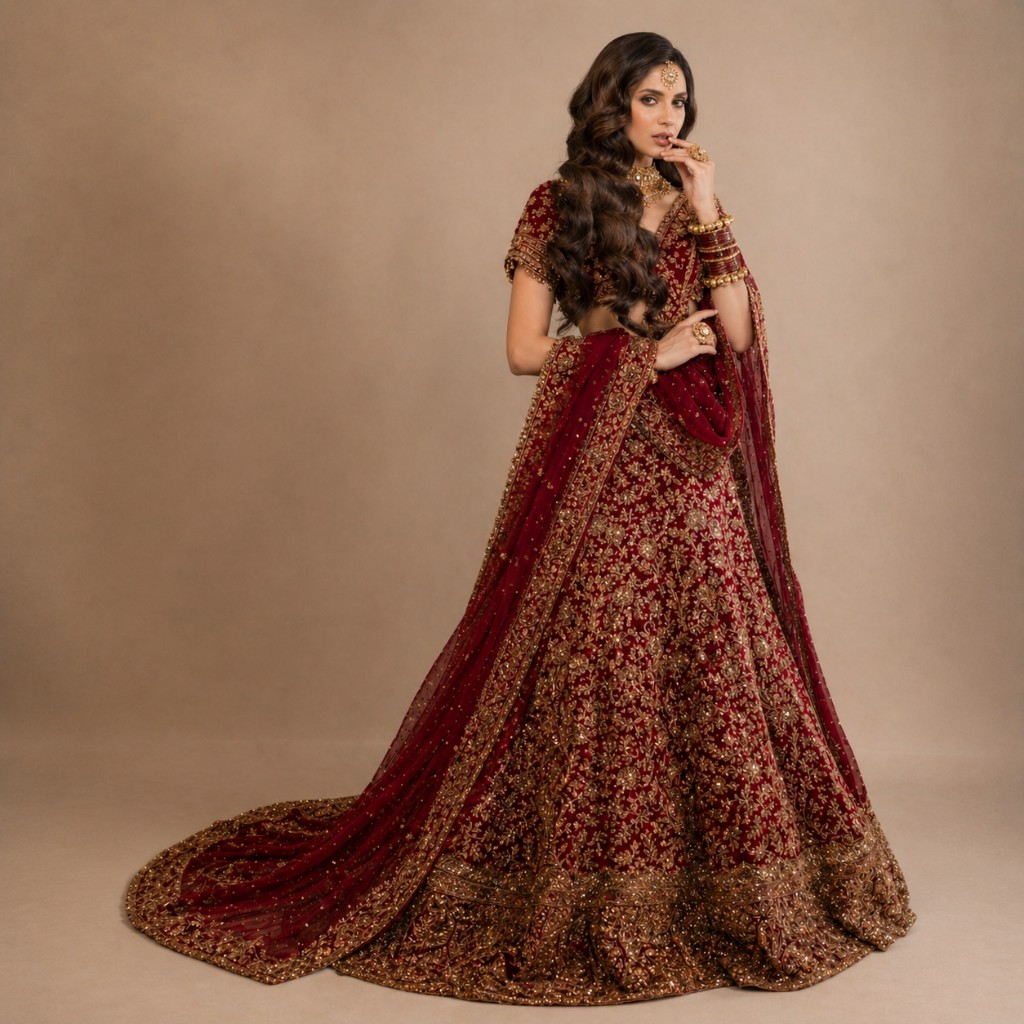 Royal Red Zardozi Bridal Lehenga