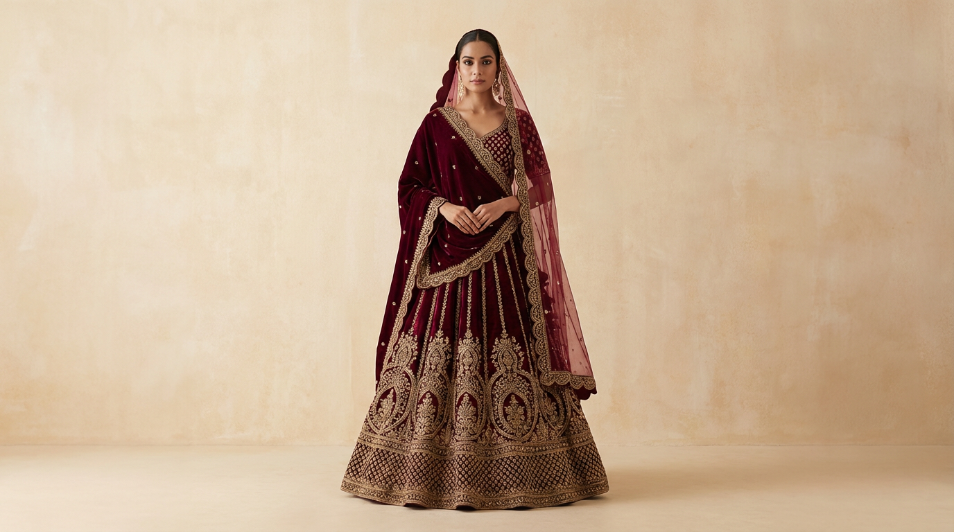 Royal Maroon Bridal Lehenga